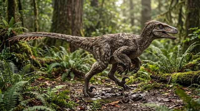 Clean catalogue illustration for Dromaeosaurus