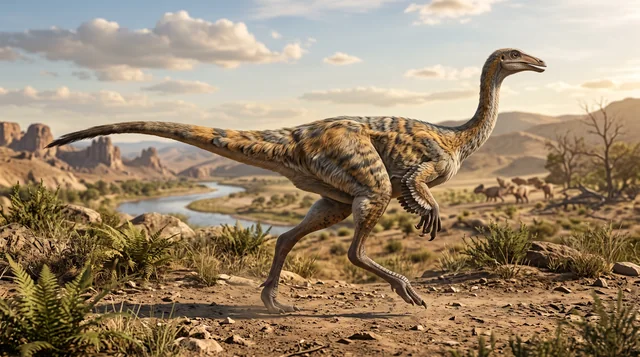Clean catalogue illustration for Gallimimus