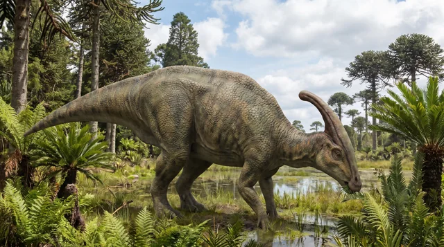 Clean catalogue illustration for Parasaurolophus