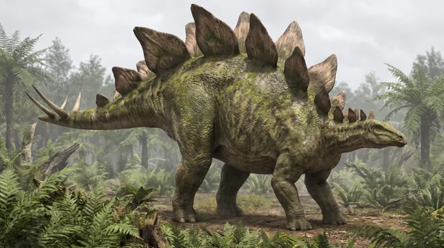 Clean catalogue illustration for Stegosaurus