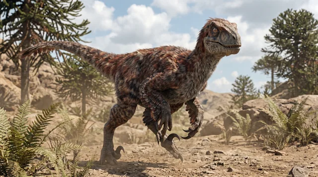 Clean catalogue illustration for Velociraptor