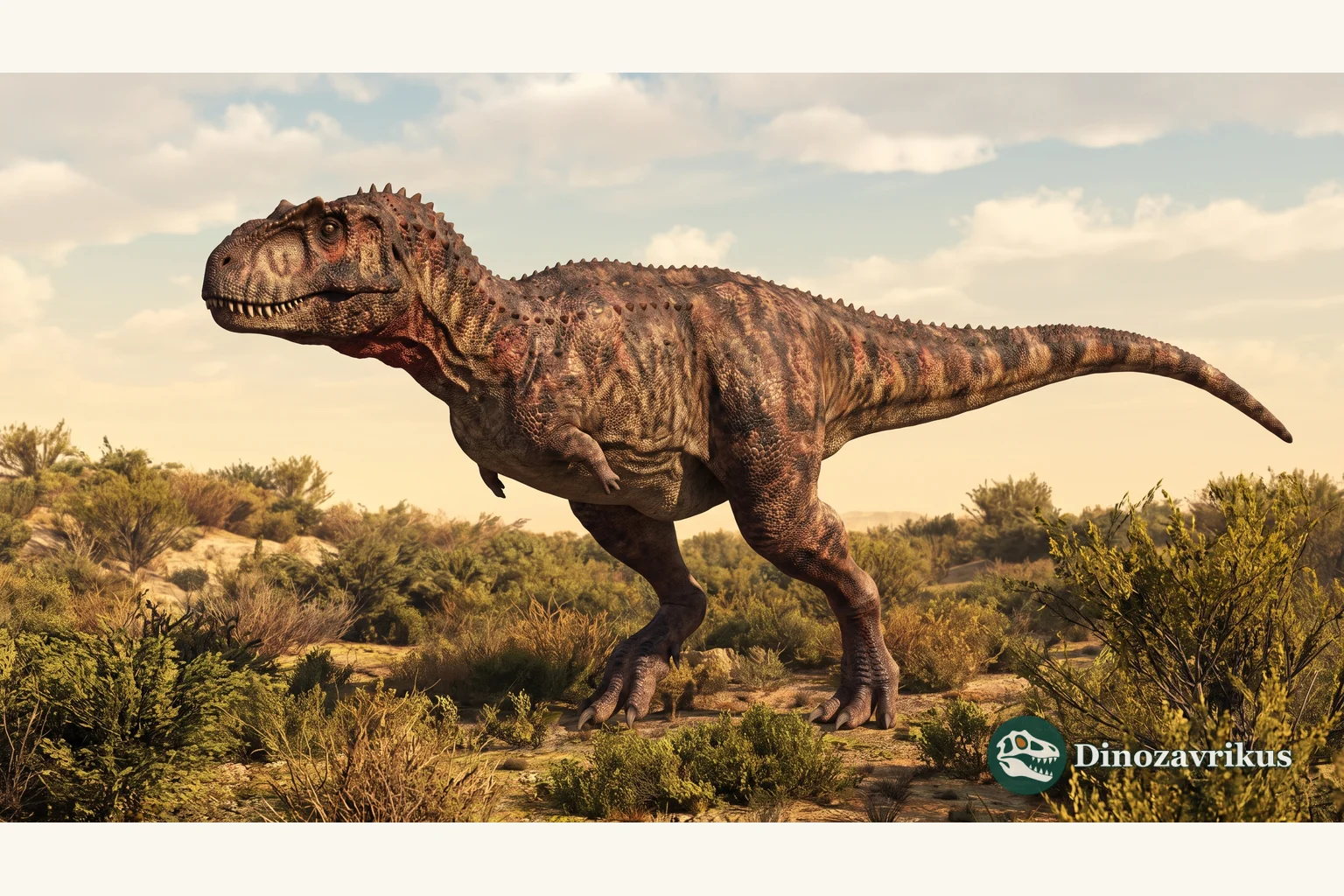 Abelisaurus reconstructed in a Cretaceous Patagonian landscape