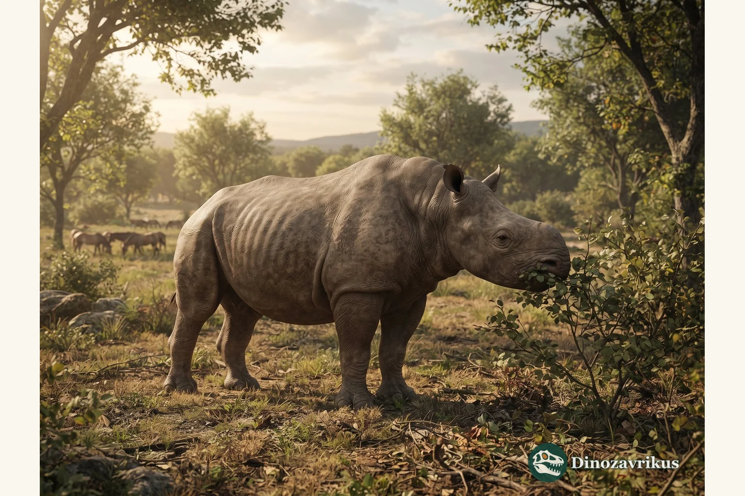 Aceratherium incisivum feeding in a late Miocene European woodland mosaic