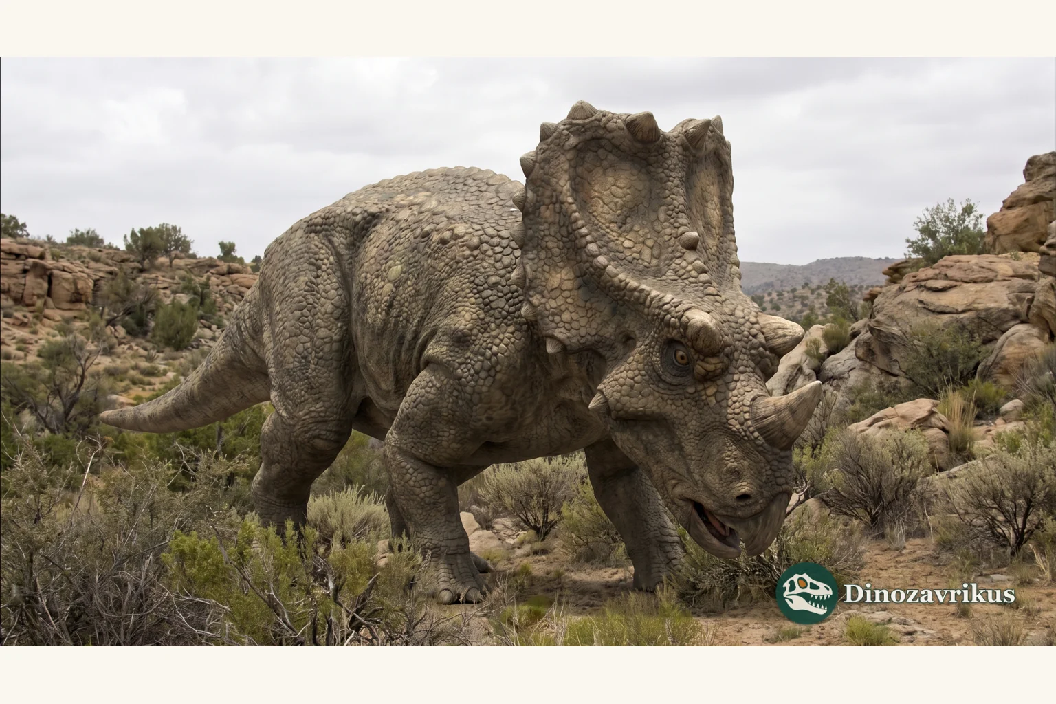 Achelousaurus reconstructed in a Late Cretaceous landscape