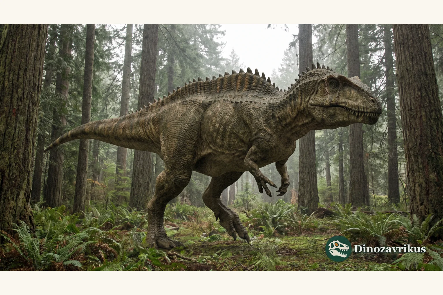 Acrocanthosaurus reconstructed in an Early Cretaceous North American landscape