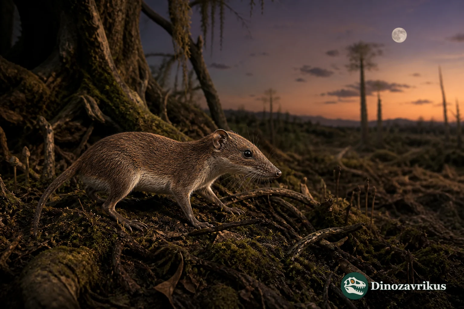 A cautious artistic reconstruction of Adelobasileus in a Late Triassic habitat