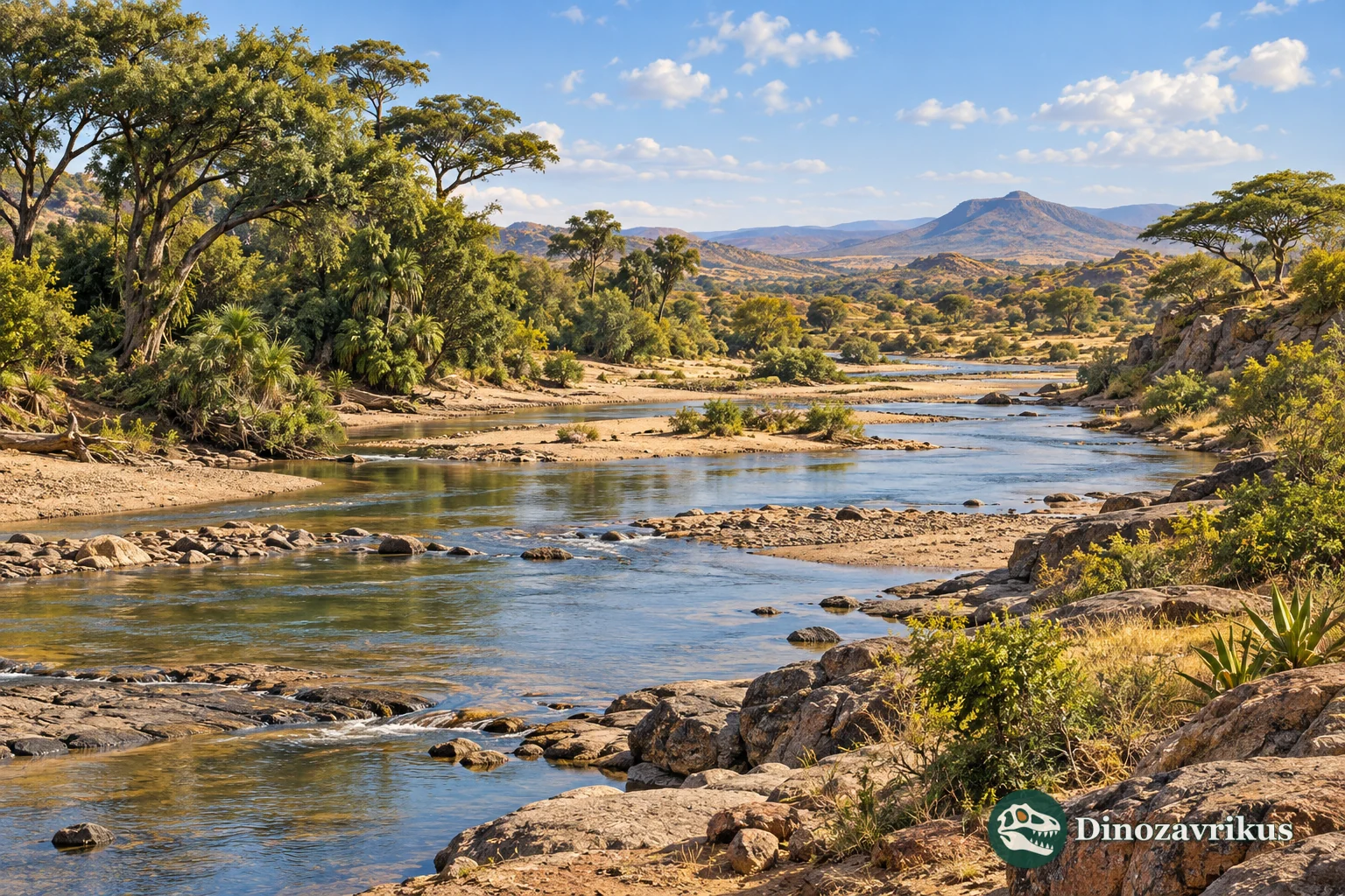 Interpretive early Miocene East African river landscape