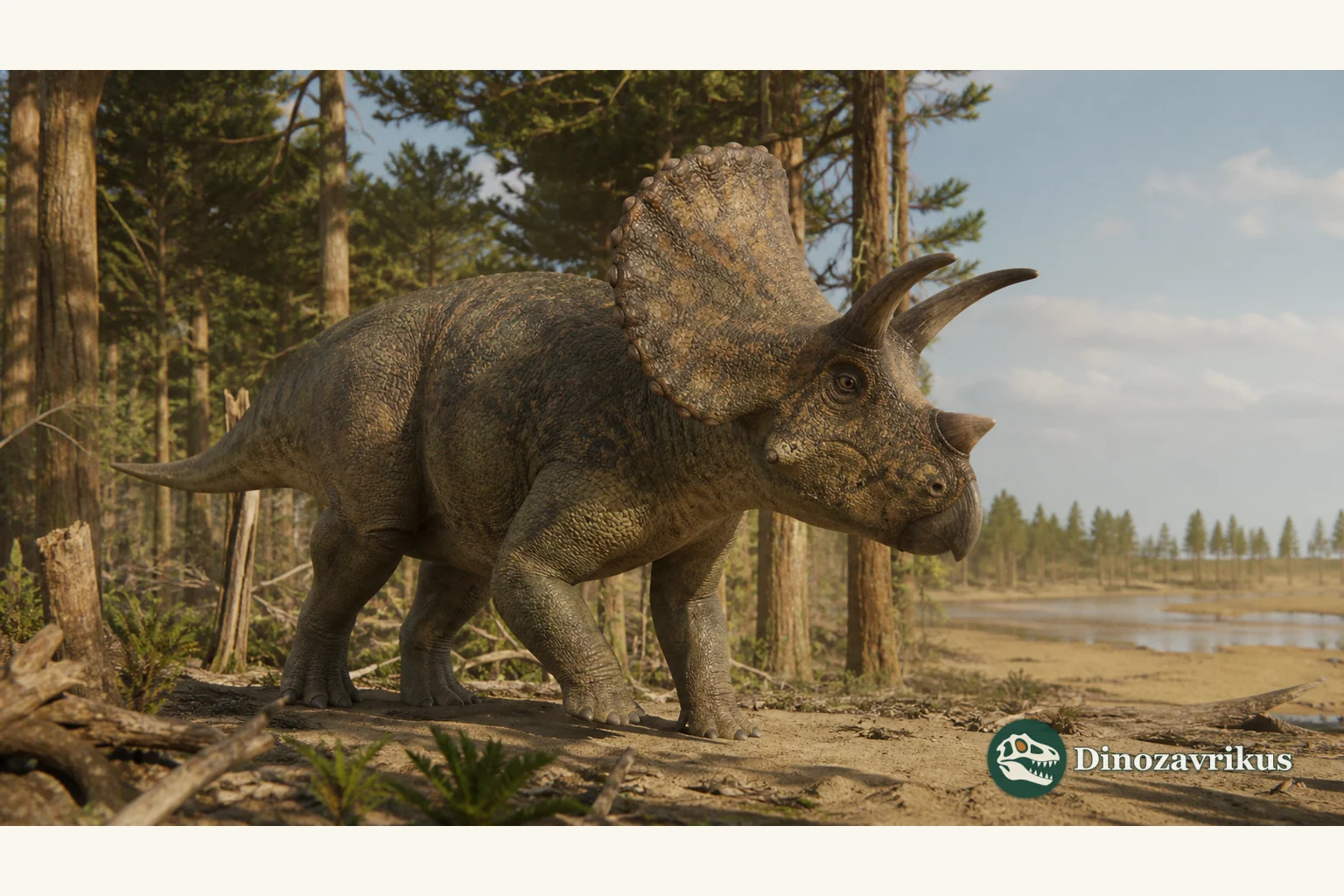 Agujaceratops reconstructed in a Late Cretaceous Texas landscape