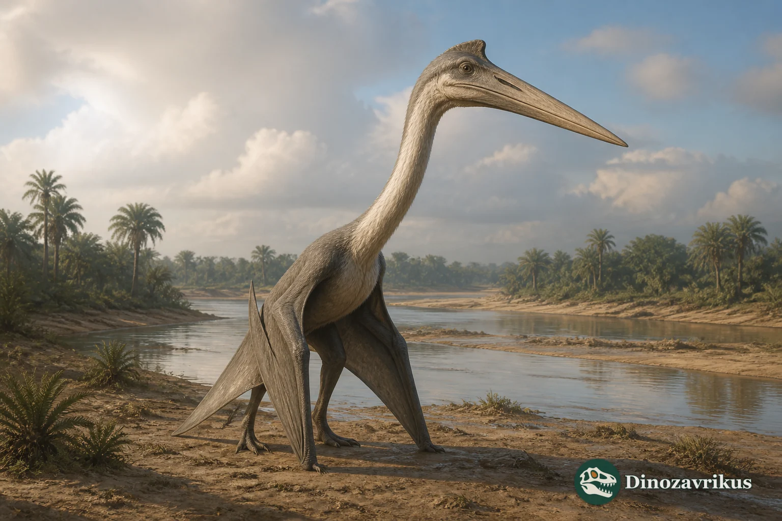 Alanqa reconstructed on the bank of a Cretaceous river in Morocco