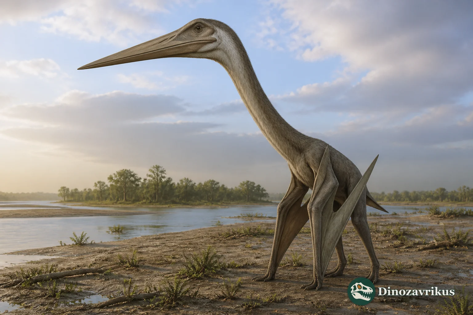 Albadraco walking across a floodplain in Late Cretaceous Transylvania