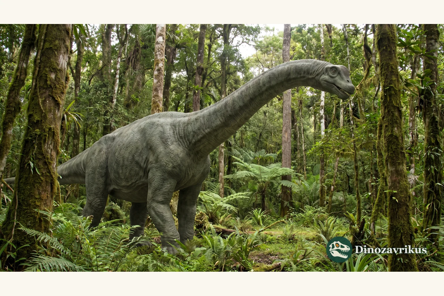 Amazonsaurus reconstructed beside an Early Cretaceous lake delta in Brazil