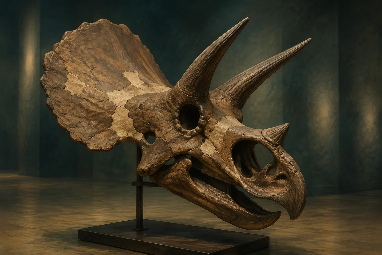 The American Museum of Natural History and a dinosaur fossil hall