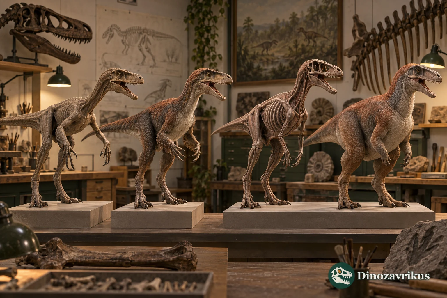 Museum models comparing forearm orientation and soft-tissue volume