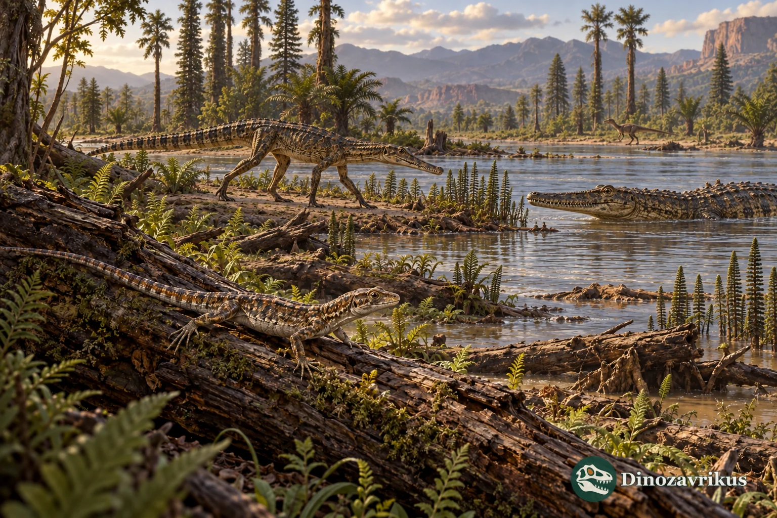 A small early lepidosaur and two different crocodylomorphs in a Late Triassic floodplain habitat