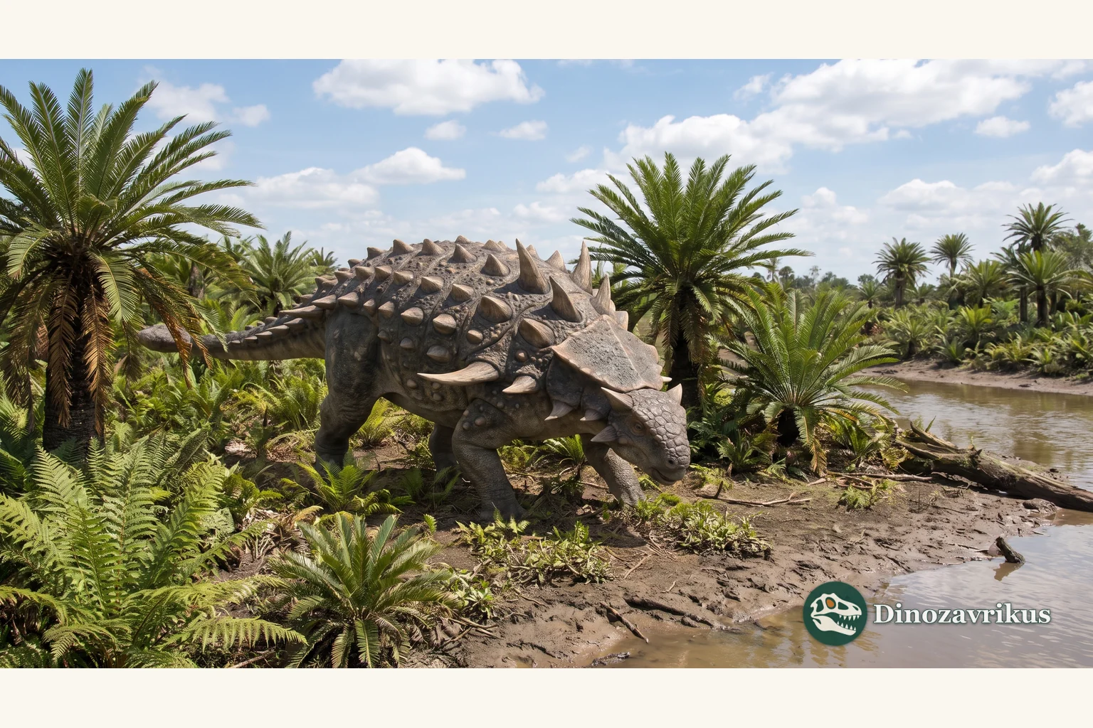Illustrative reconstruction of Animantarx in the Cretaceous landscape of Utah