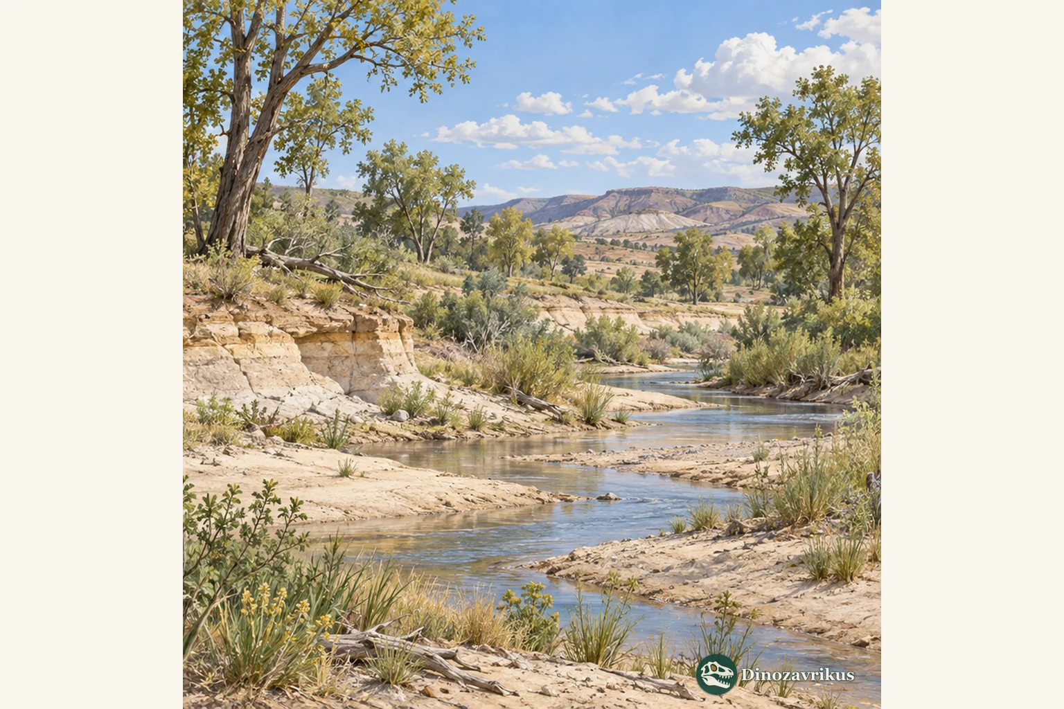 A conceptual streamside landscape of early Oligocene Colorado
