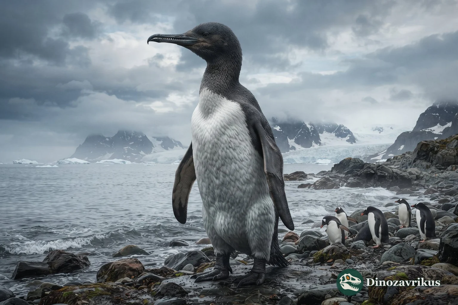 Reconstruction of Anthropornis swimming in an Eocene Antarctic sea