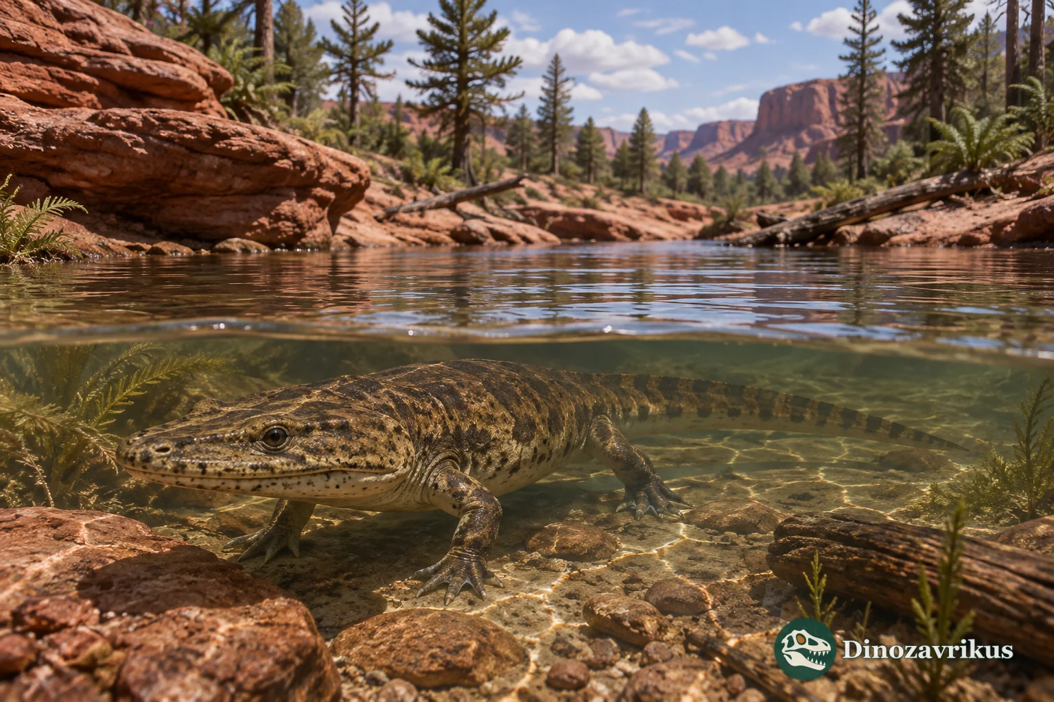 A juvenile Apachesaurus metoposaurid in a Late Triassic channel of the American Southwest