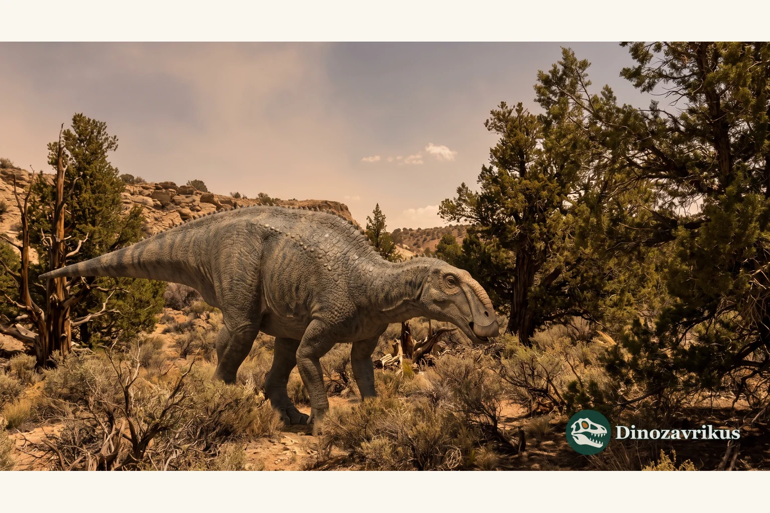 Aralosaurus reconstructed on a coastal plain in Late Cretaceous Kazakhstan