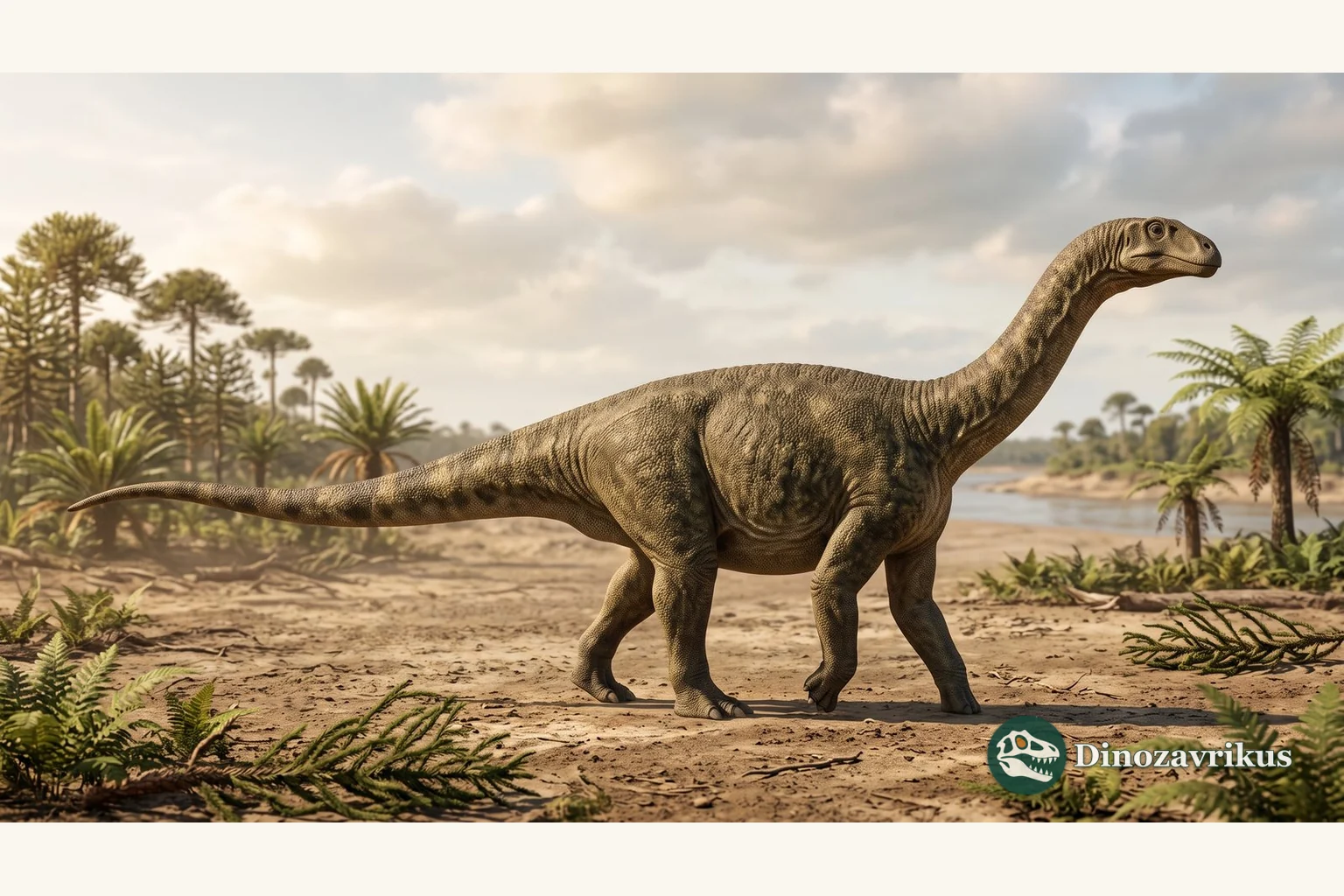 Illustrative Archaeodontosaurus in a Middle Jurassic Madagascar landscape