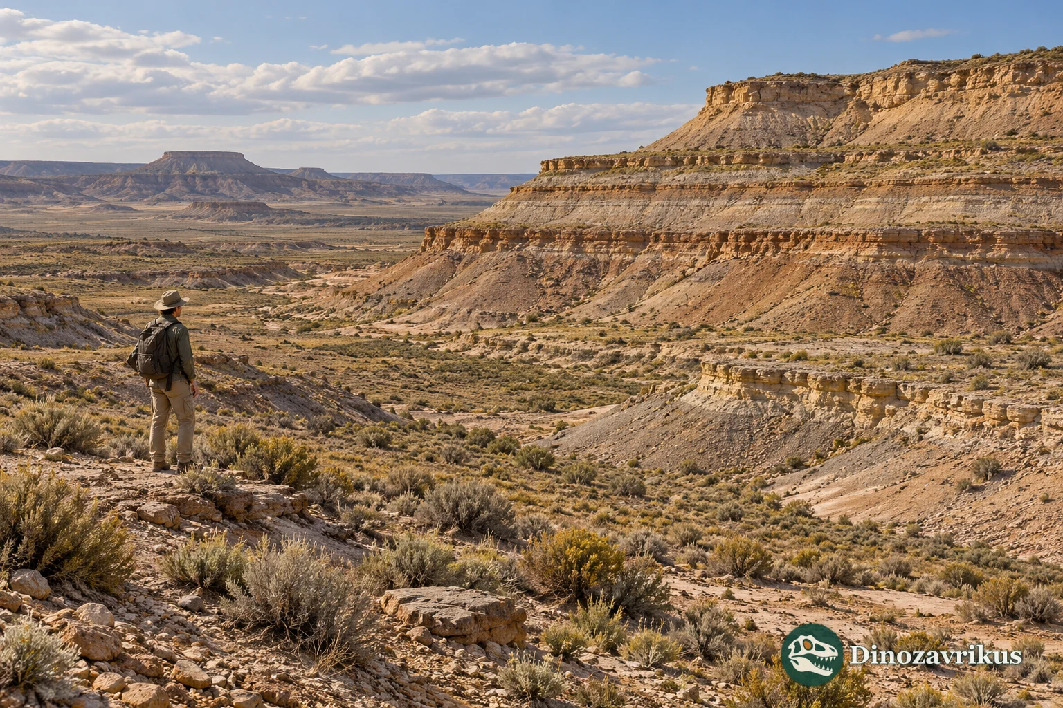 Illustrative Eocene sedimentary outcrop in the Patagonian landscape