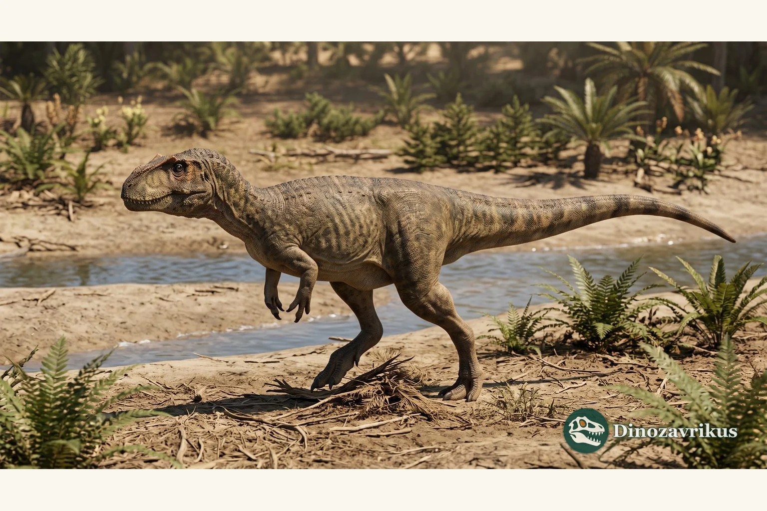 Illustrative Arcovenator in a Late Cretaceous landscape of southern France