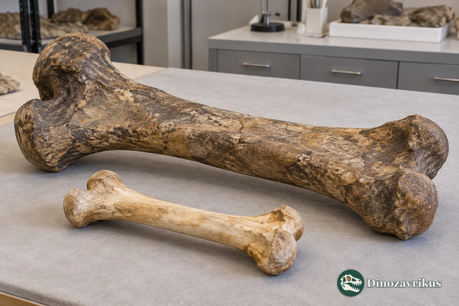 Illustrative comparison of fossil bear thigh bones