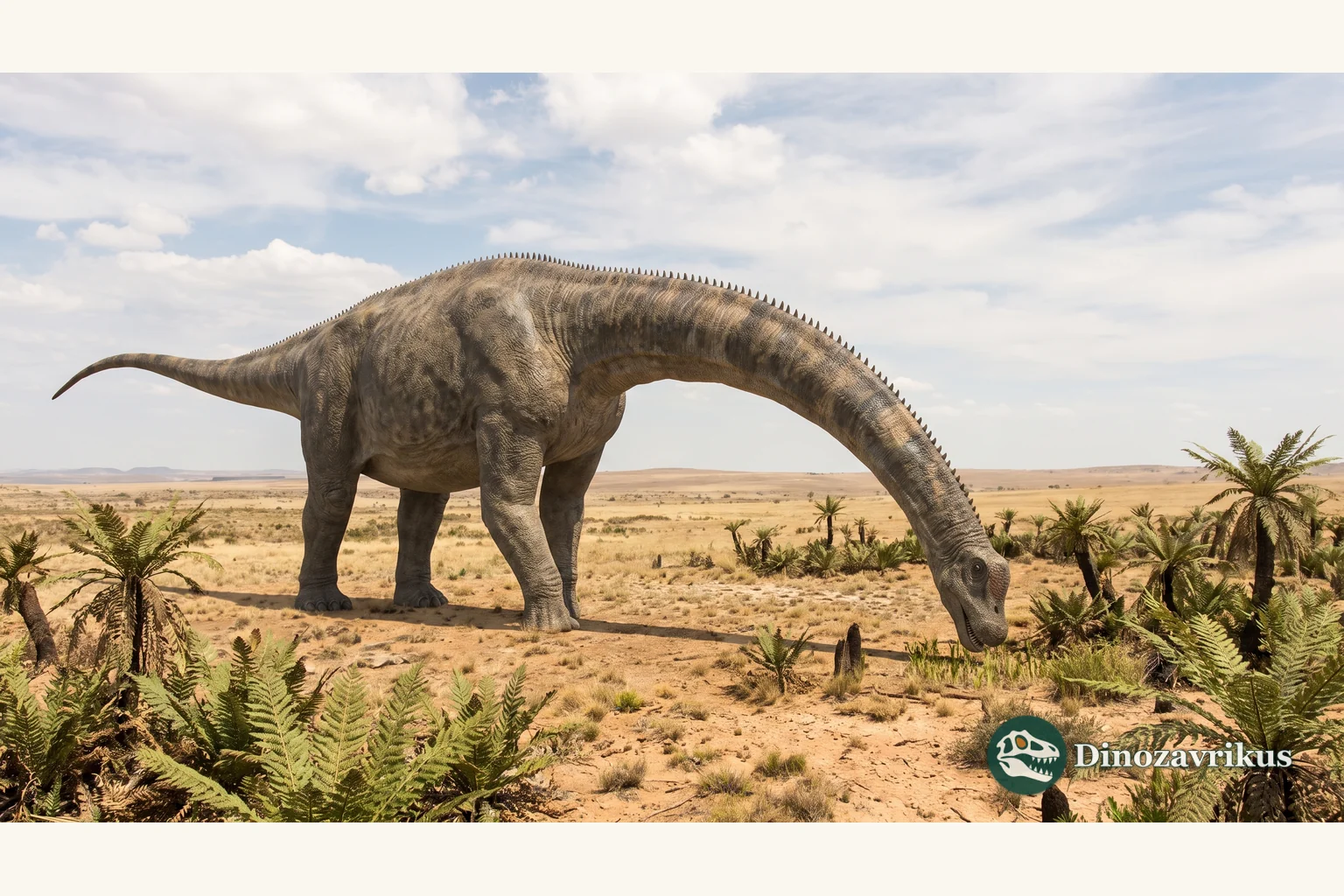 Argentinosaurus reconstructed on a Cretaceous floodplain