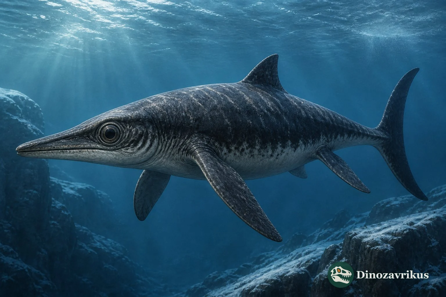 Arthropterygius chrisorum swimming through a cold Late Jurassic sea