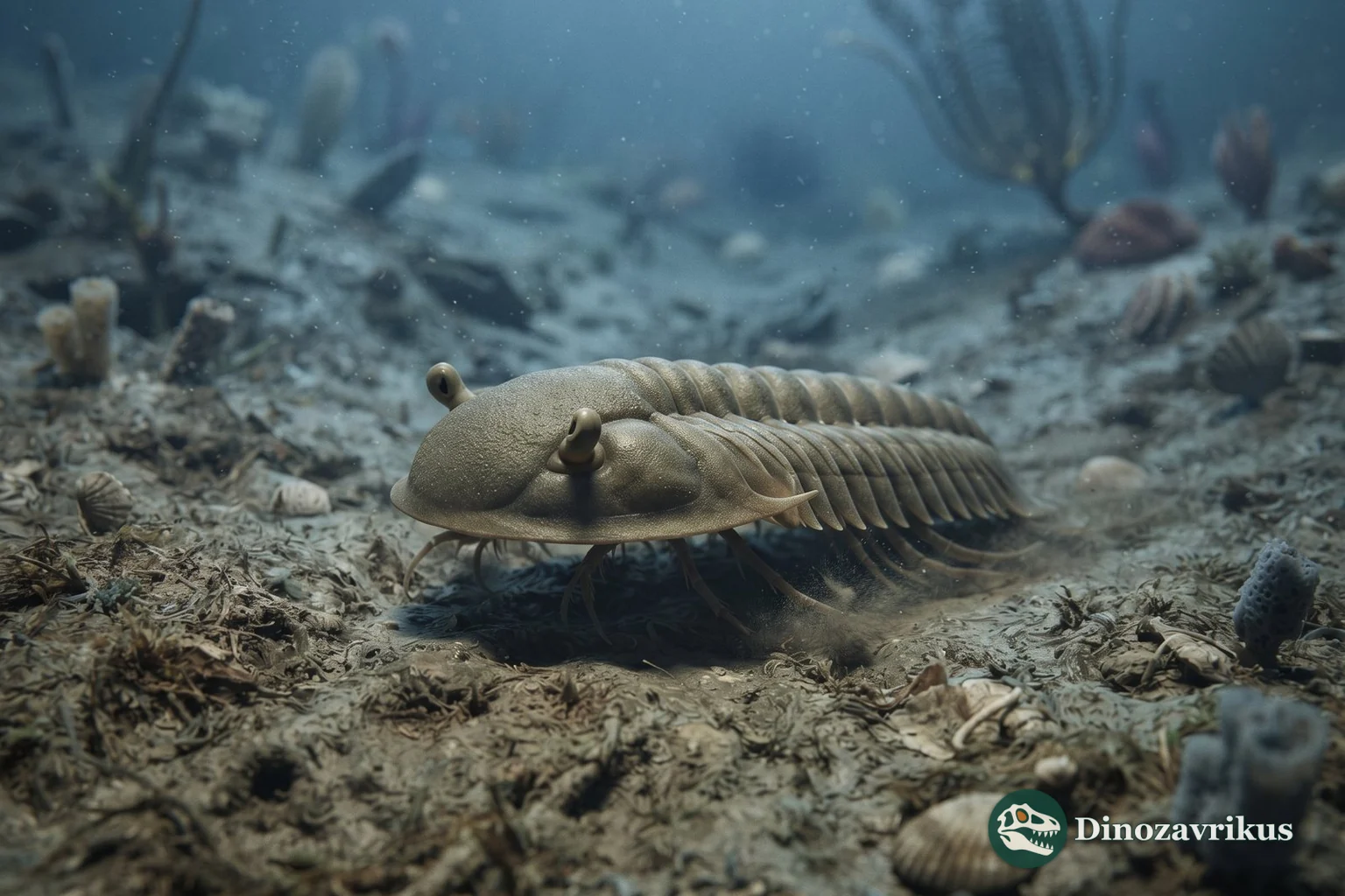 Reconstruction of Asaphus moving across an Ordovician seafloor