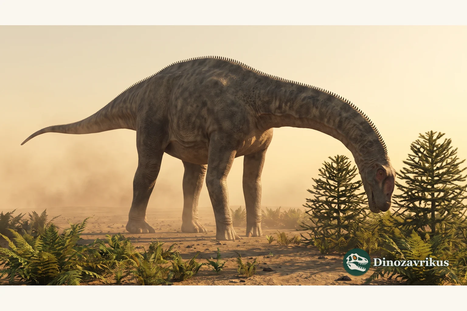 Illustrative reconstruction of Atlasaurus in a Middle Jurassic Moroccan landscape