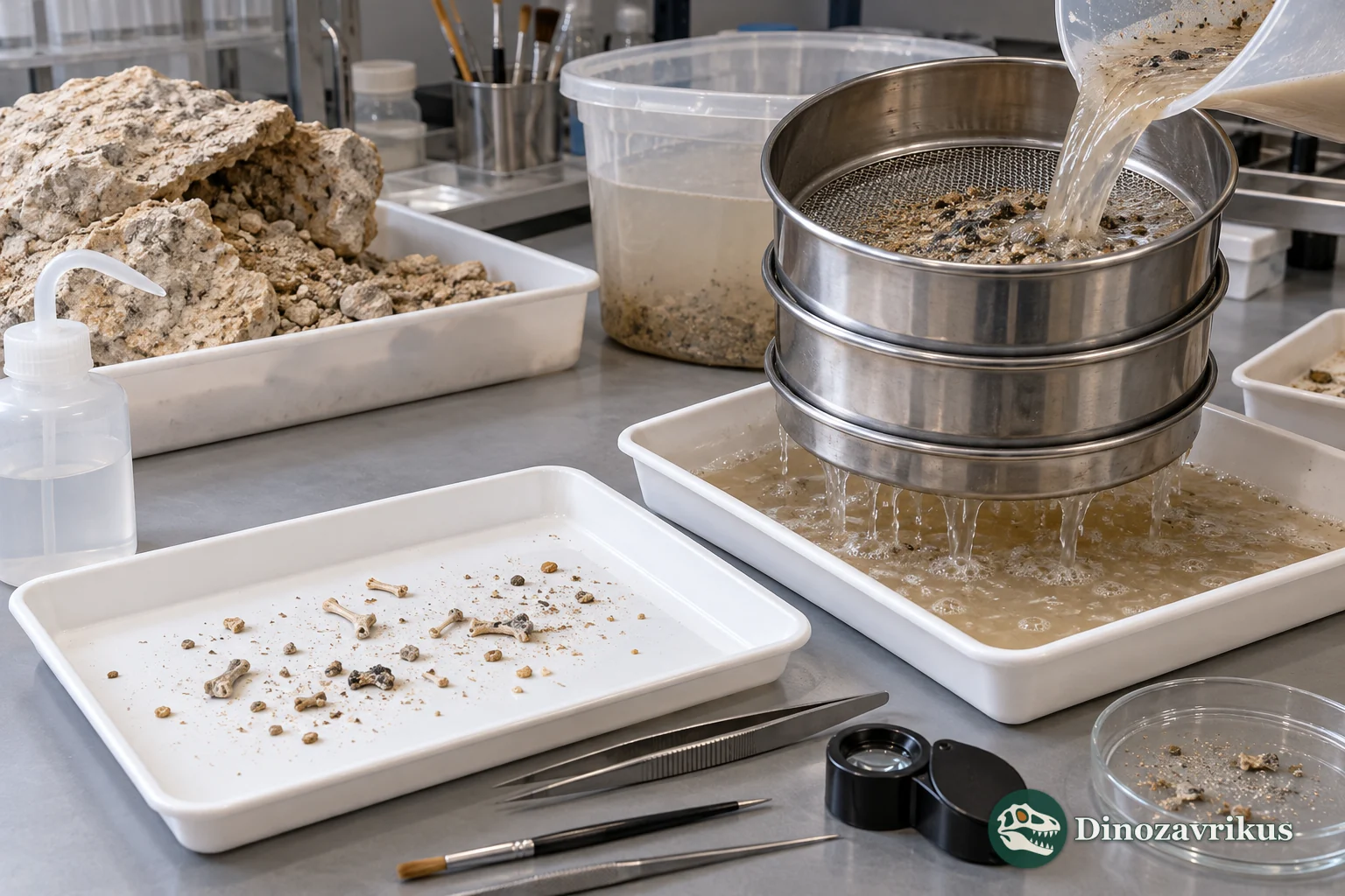 Illustrative laboratory sediment washing and sieving