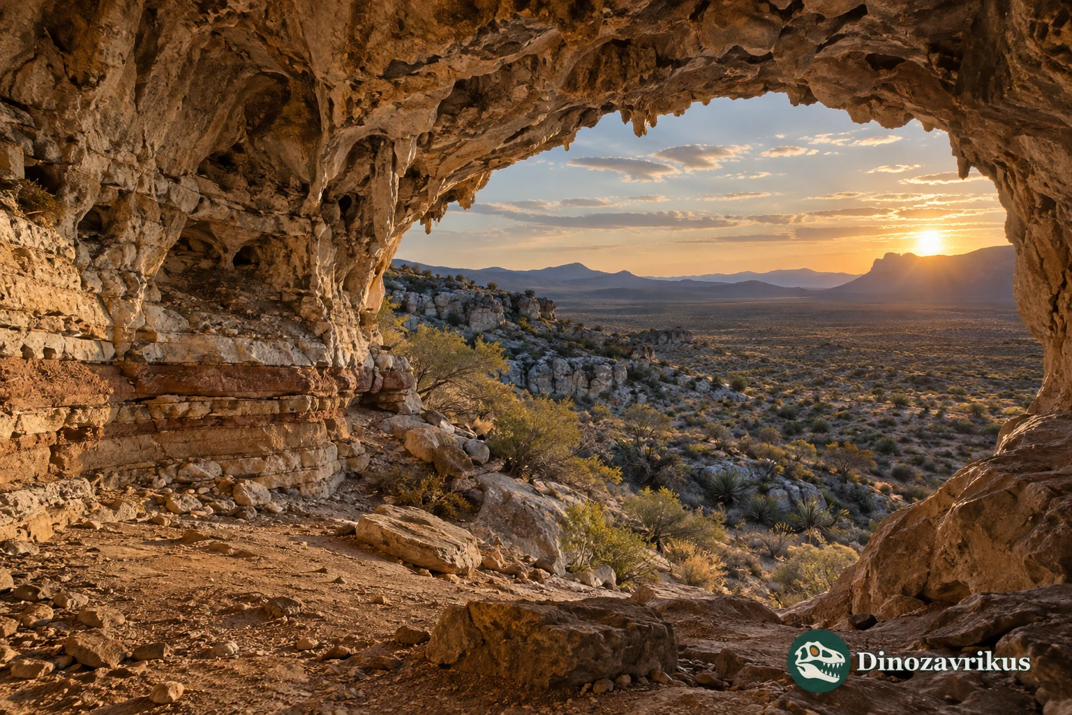 Imagined arid cave setting