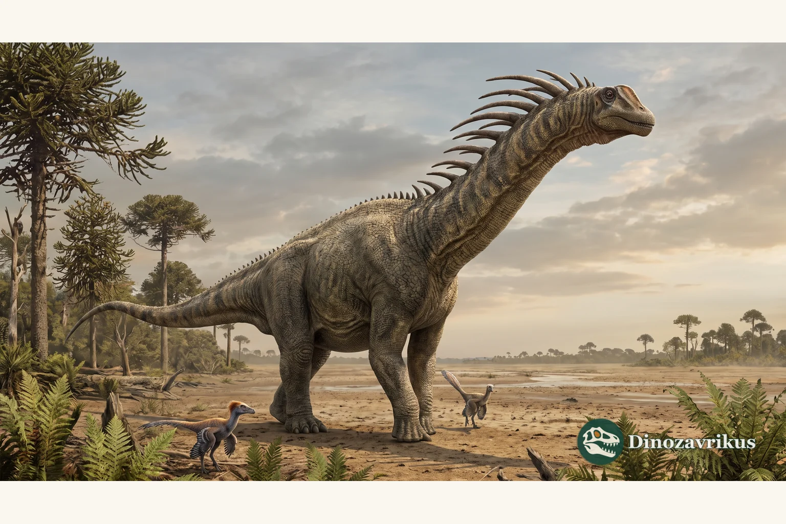 Bajadasaurus reconstructed on an Early Cretaceous Patagonian floodplain