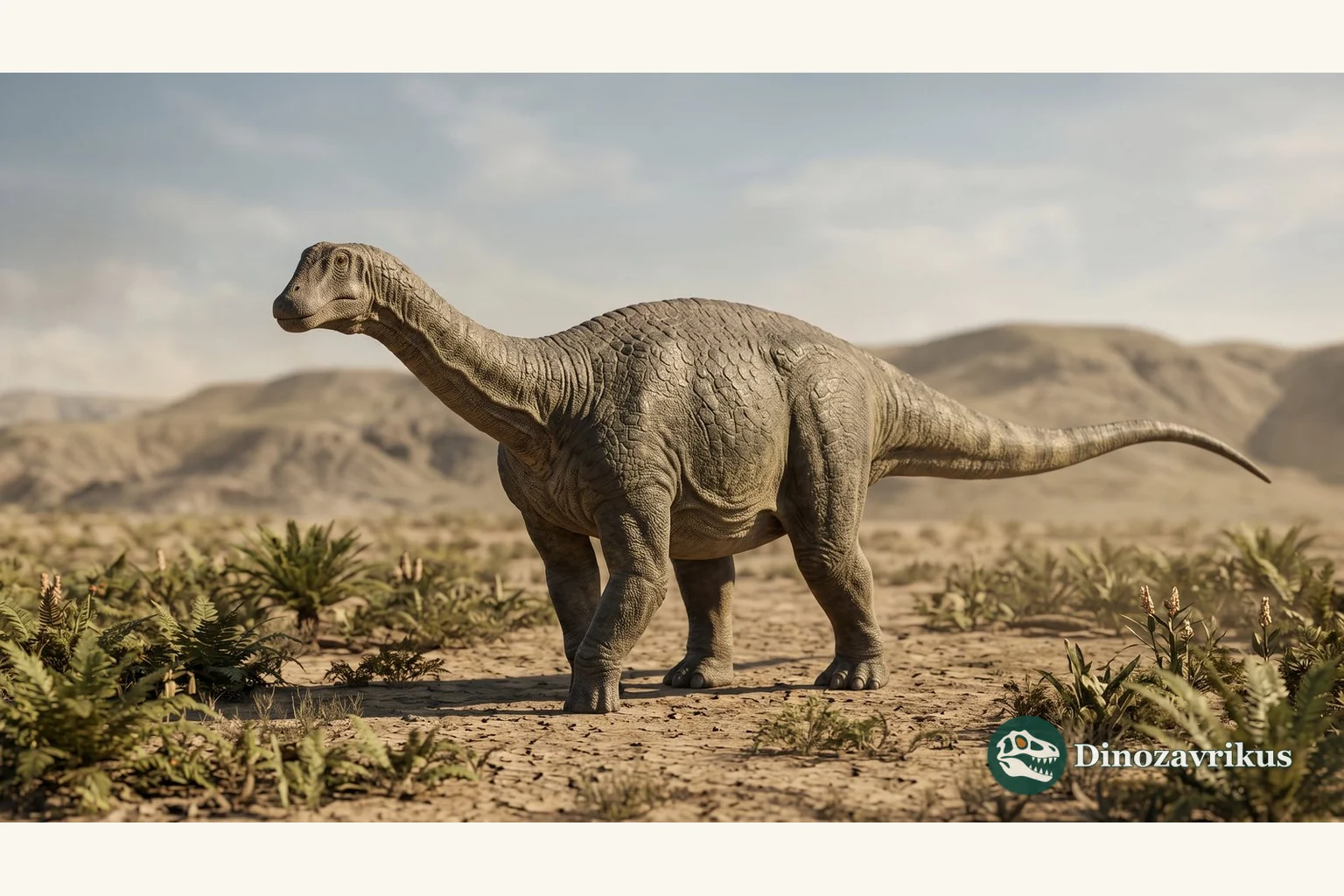 Illustrative Balochisaurus in a Late Cretaceous landscape of Pakistan