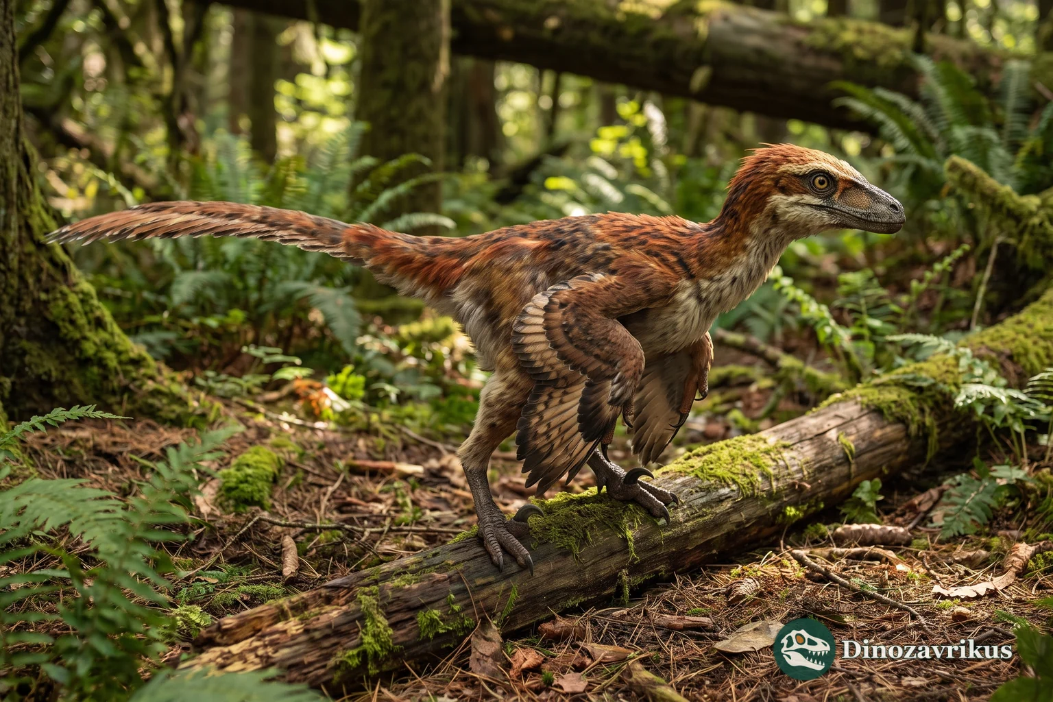 Feathered reconstruction of juvenile Bambiraptor