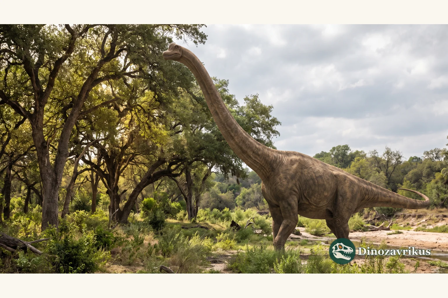Barosaurus reconstructed in a Late Jurassic North American landscape