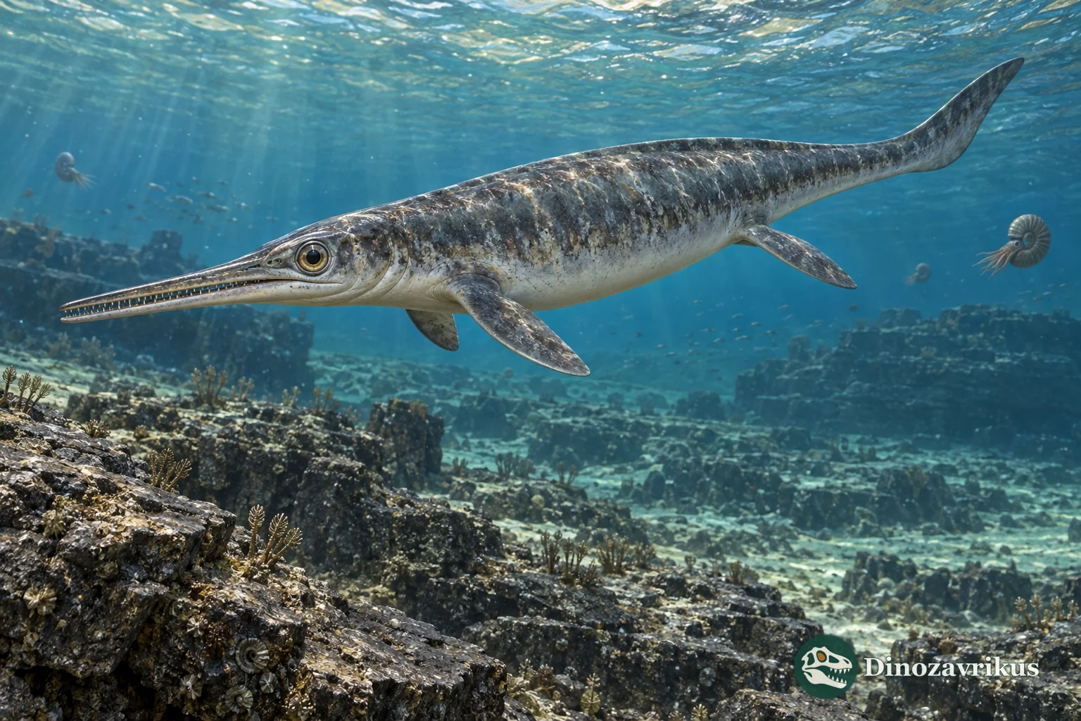 Speculative reconstruction of a small Middle Triassic mixosaurid