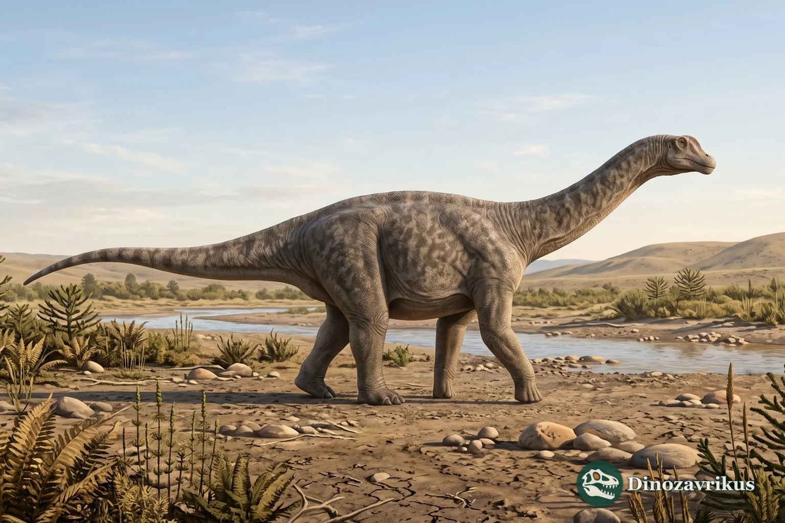 Reconstruction of Barrosasaurus in Cretaceous Patagonia
