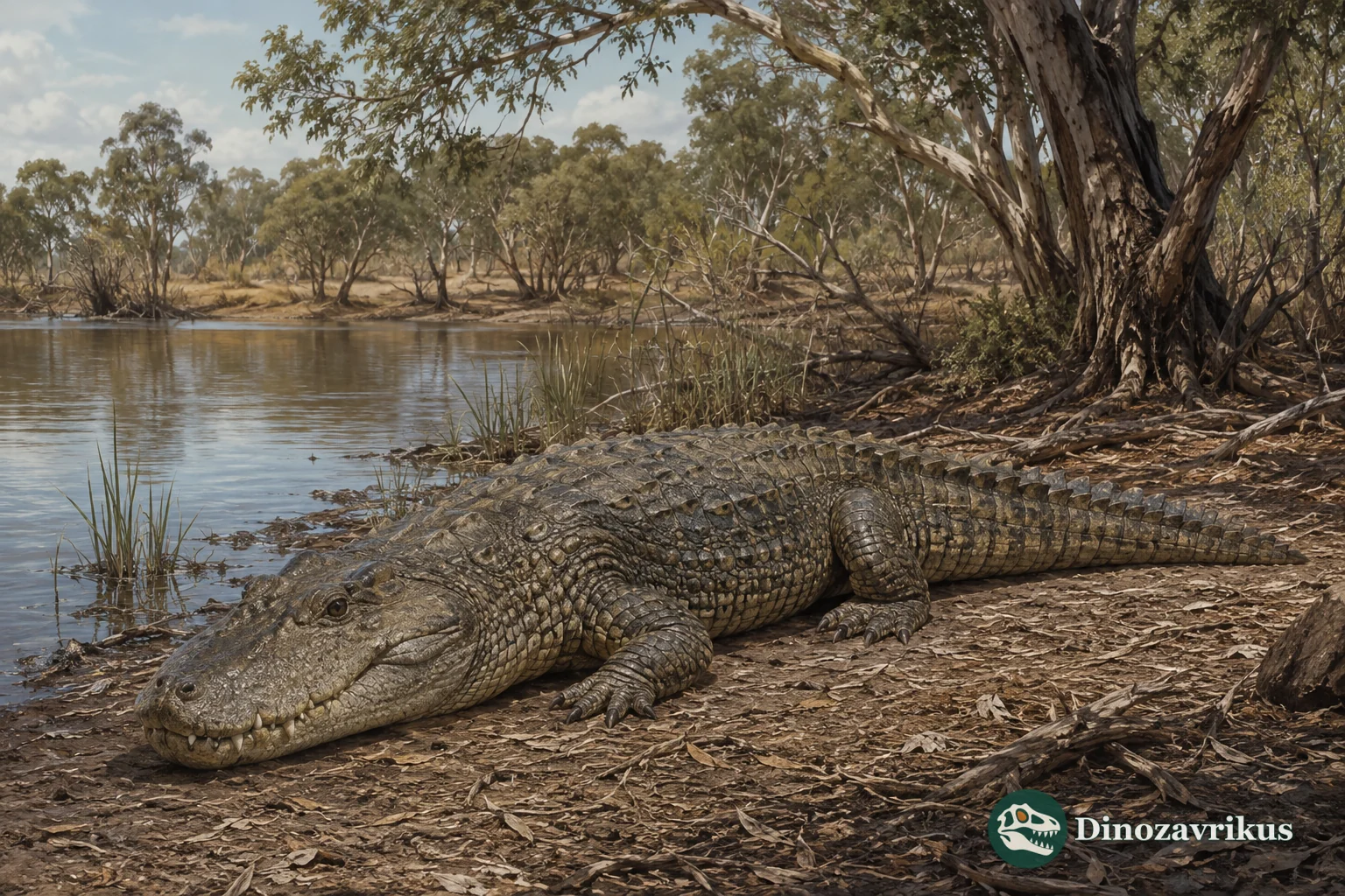 Baru reconstructed beside a Miocene watercourse in northern Australia