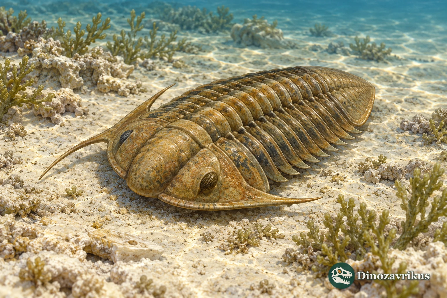 Scientific reconstruction of Bathyurus on a shallow Ordovician carbonate shelf