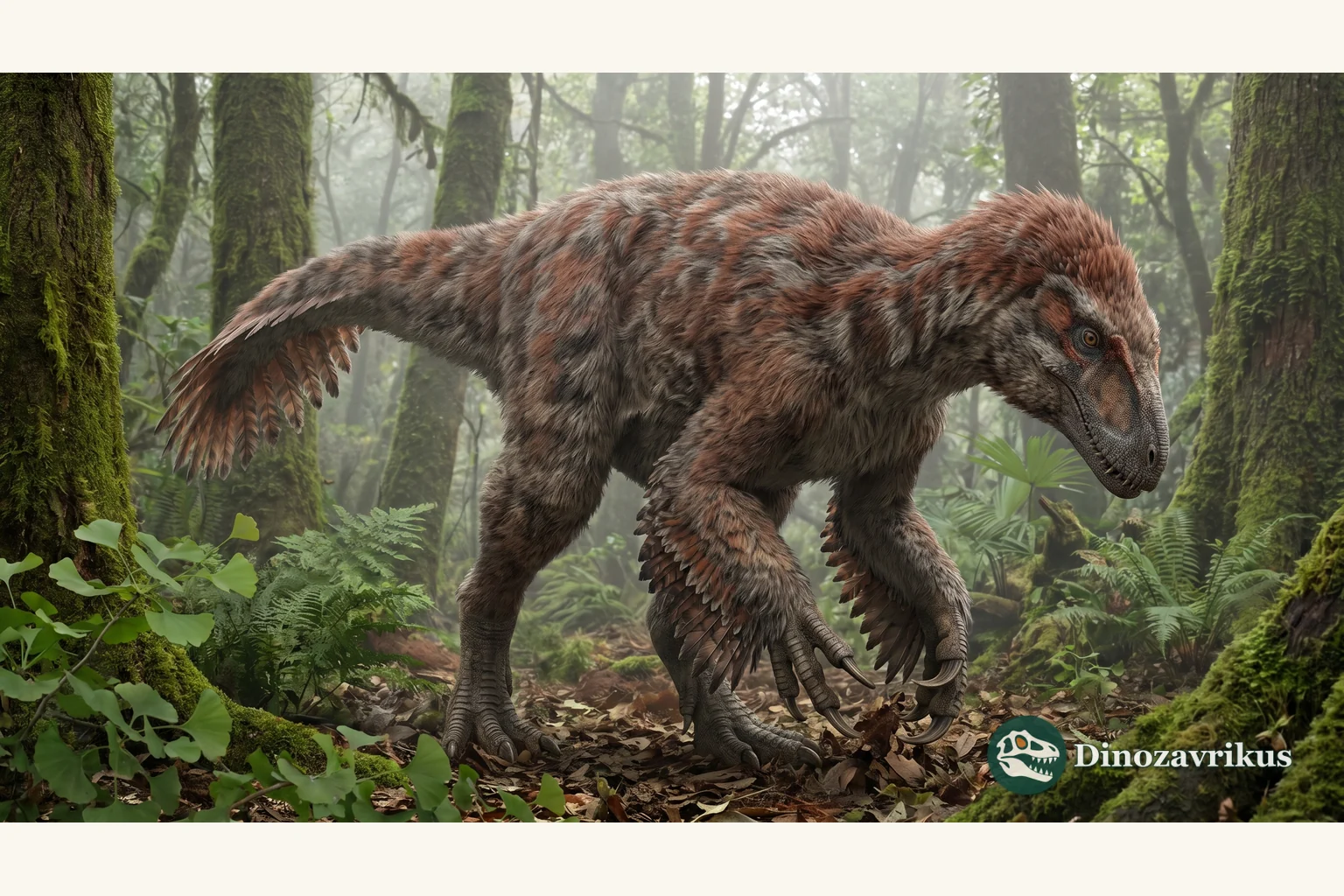Beipiaosaurus reconstructed among Early Cretaceous vegetation in Liaoning
