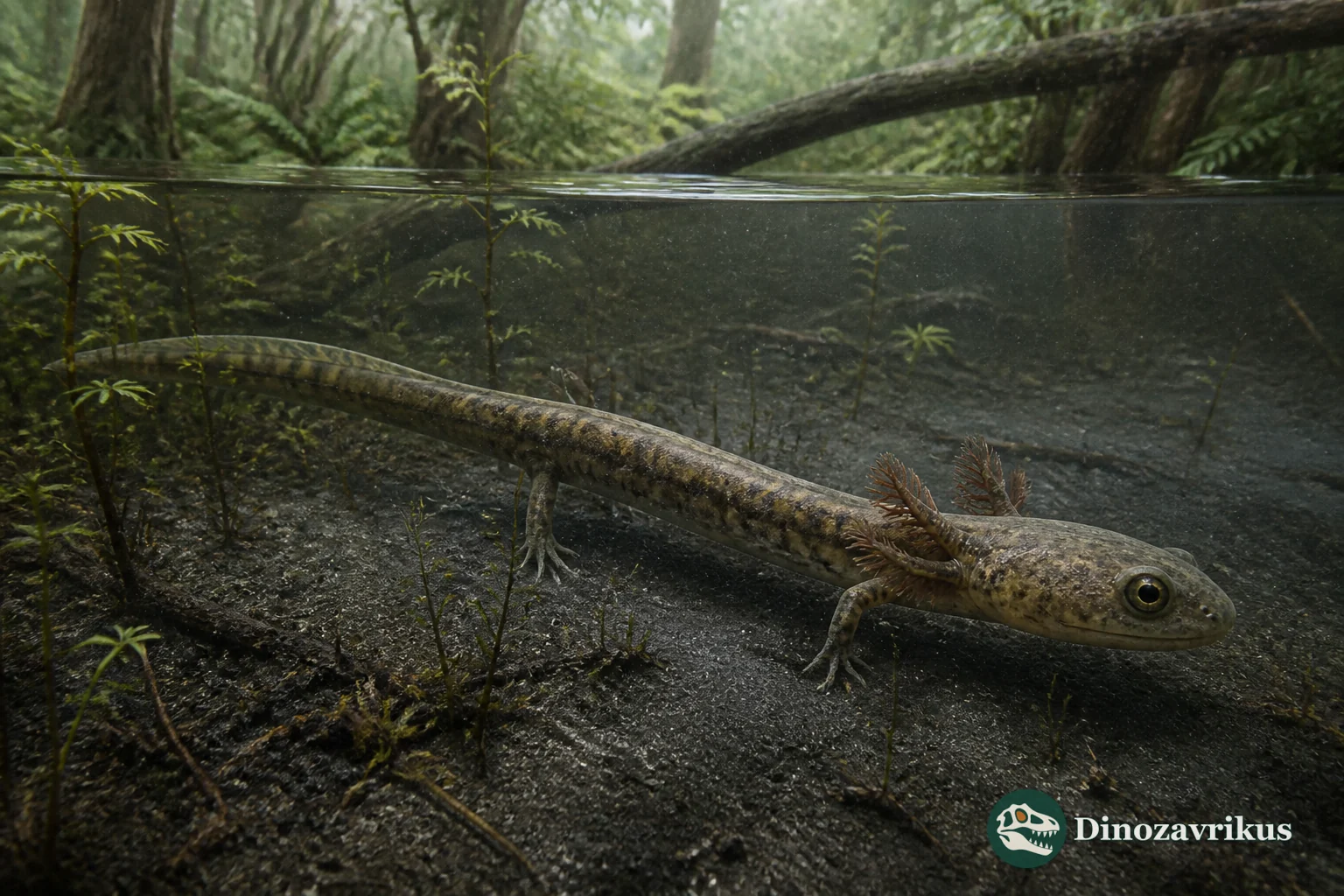 Beiyanerpeton jianpingensis in a Late Jurassic lake in Liaoning, China