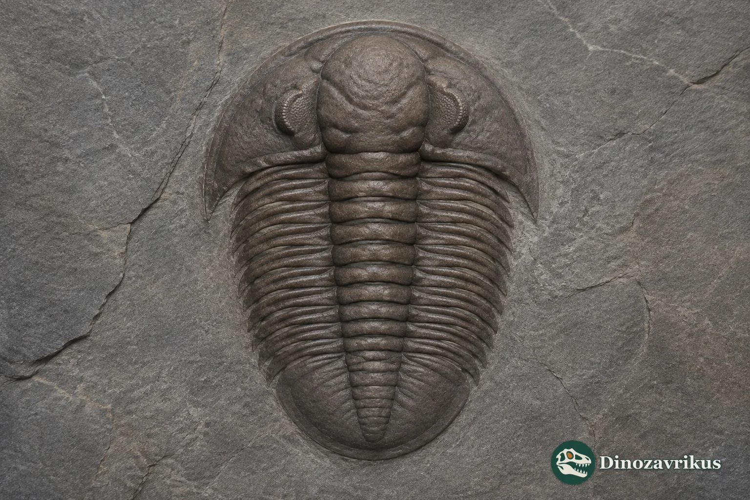 Bolbocephalus trilobite with a convex glabella and broad tail shield