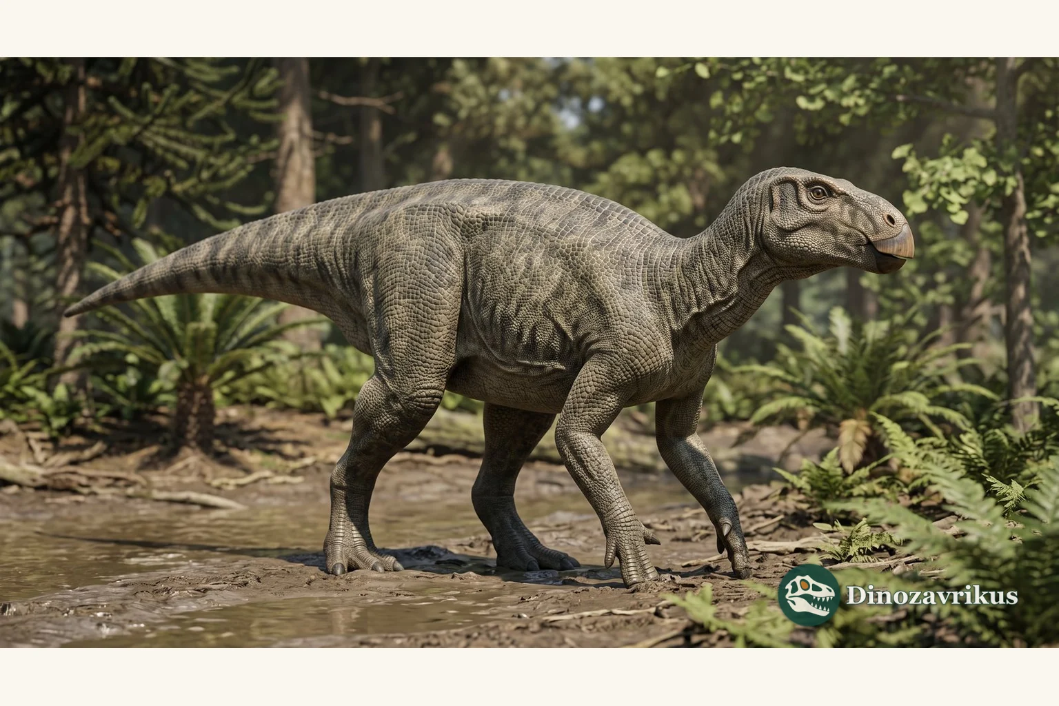 Illustrative Bolong in an Early Cretaceous forest near the Yixian lakes