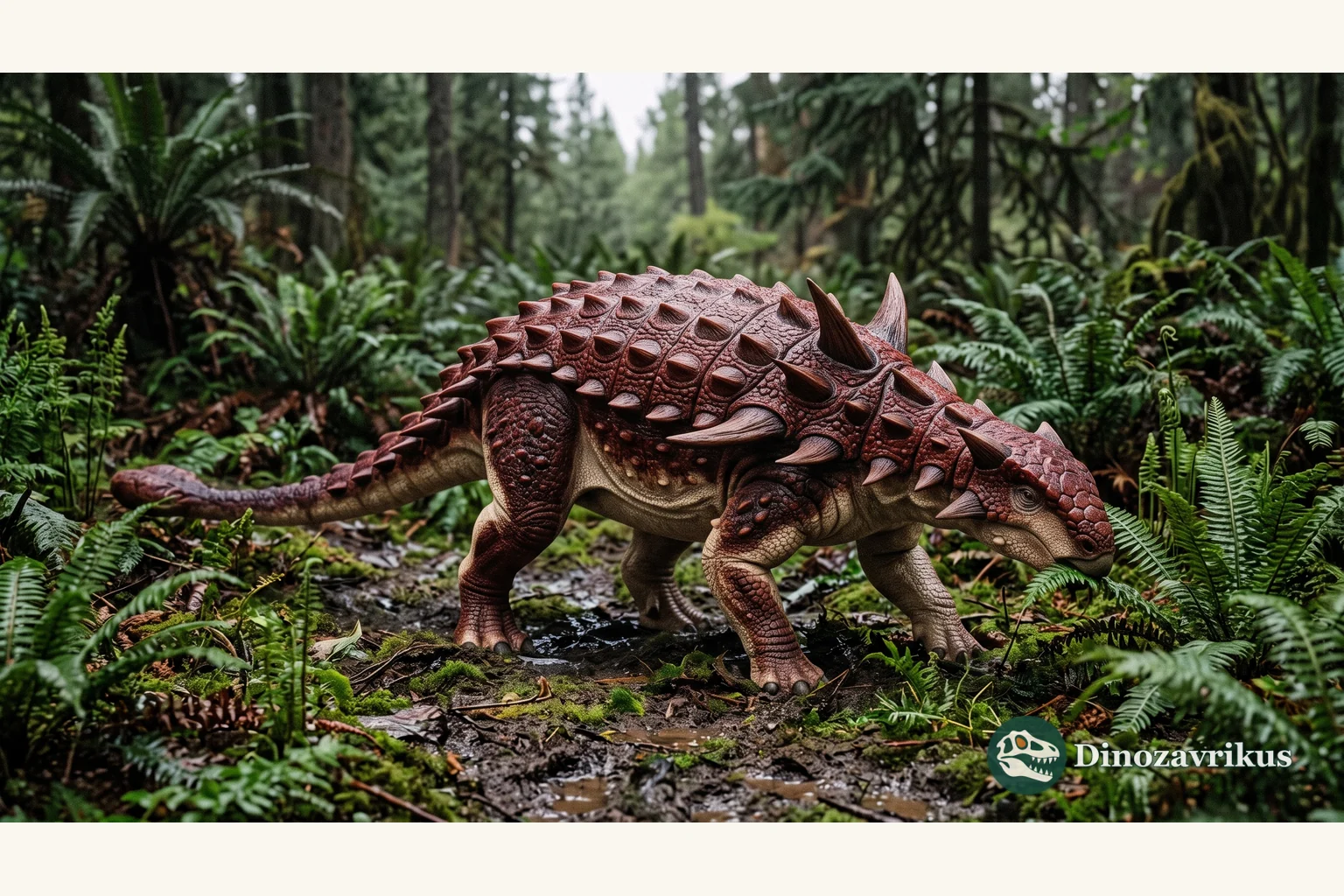 Reconstruction of Borealopelta in an Early Cretaceous coastal forest