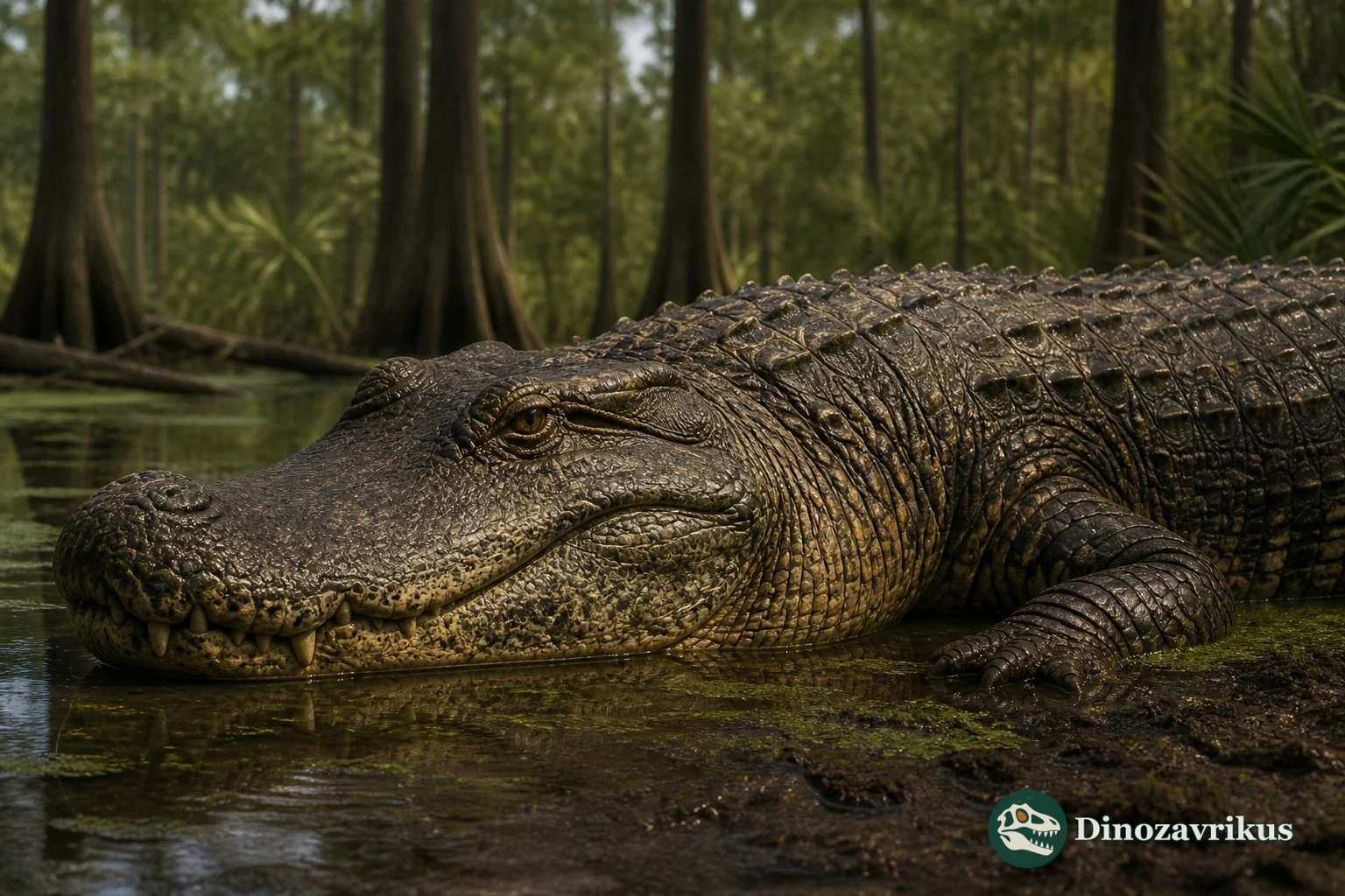 Bottosaurus near a Late Cretaceous river plain in eastern North America