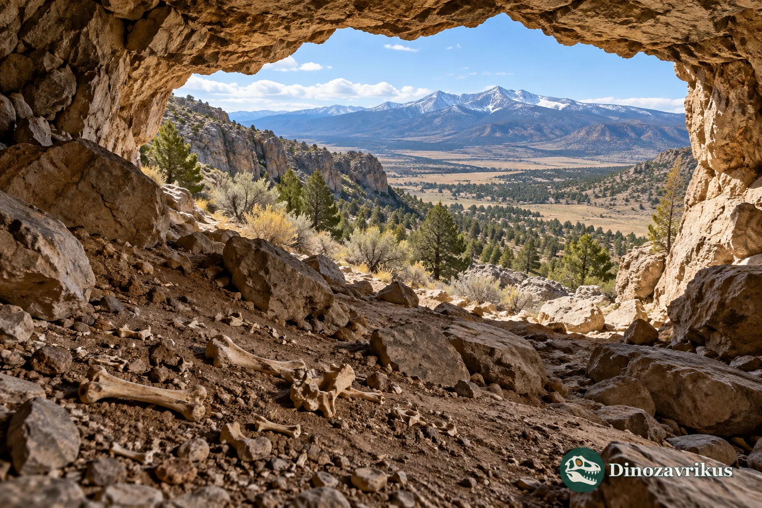 Interpretive Pleistocene cave entrance in the Great Basin