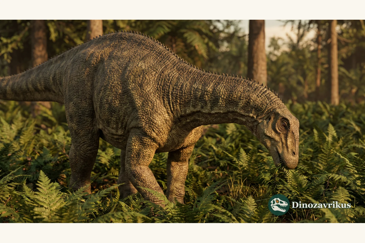 Brachytrachelopan reconstructed with a compact neck in a Jurassic forest