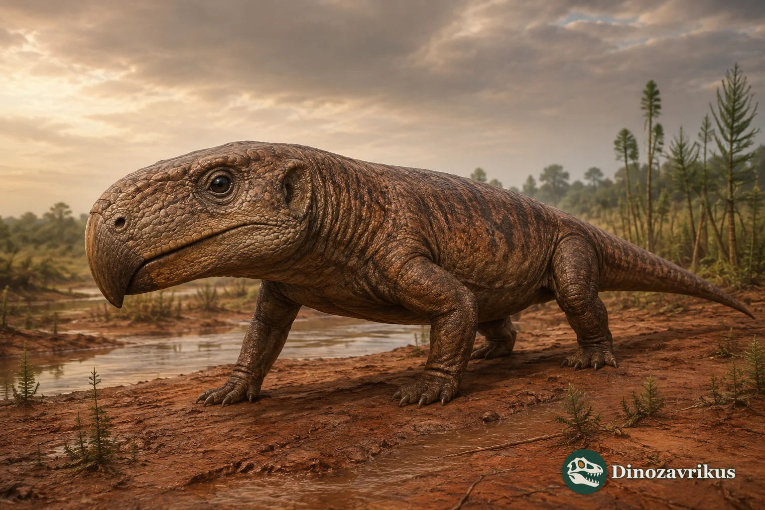 Brasinorhynchus reconstructed on a Middle Triassic floodplain in southern Brazil